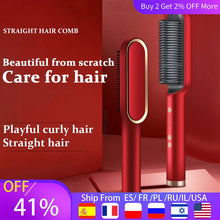 Load image into Gallery viewer, Unisex Hair Straightener Men Beard Comb Tourmaline Ceramic