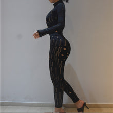 Load image into Gallery viewer, Two Piece Set Hollow Out Long Sleeve Turtleneck Top+Pants