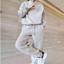 Load image into Gallery viewer, Knitted Sweater Pants Suit