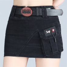 Load image into Gallery viewer, Low Waist Denim Mini Skirt