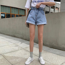 Load image into Gallery viewer, High Waist Loose Denim Shorts