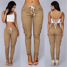 Load image into Gallery viewer, Lace Up Waist Casual Women Pants