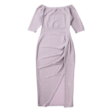 Load image into Gallery viewer, Off Shoulders Cocktail Long Slit Dress