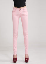 Load image into Gallery viewer, Candy Colored Mid Waist Zipper Skinny Pants