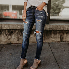 Load image into Gallery viewer, Boyfriend Hole Ripped Jeans