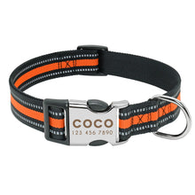 Load image into Gallery viewer, Nylon Dog Collar Personalized Pet Collar Engraved ID Tag Nameplate