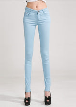 Load image into Gallery viewer, Candy Colored Mid Waist Zipper Skinny Pants