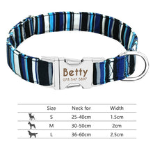 Load image into Gallery viewer, Nylon Dog Collar Personalized Pet Collar Engraved ID Tag Nameplate