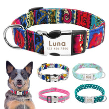 Load image into Gallery viewer, Nylon Dog Collar Personalized Pet Collar Engraved ID Tag Nameplate