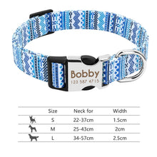 Load image into Gallery viewer, Nylon Dog Collar Personalized Pet Collar Engraved ID Tag Nameplate