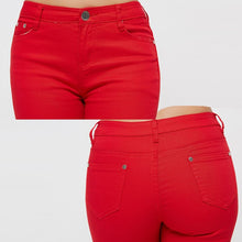 Load image into Gallery viewer, Candy Colored Mid Waist Zipper Skinny Pants