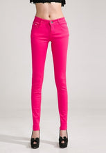 Load image into Gallery viewer, Candy Colored Mid Waist Zipper Skinny Pants