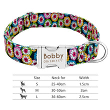 Load image into Gallery viewer, Nylon Dog Collar Personalized Pet Collar Engraved ID Tag Nameplate