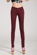 Load image into Gallery viewer, Candy Colored Mid Waist Zipper Skinny Pants