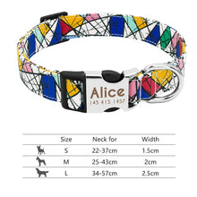 Load image into Gallery viewer, Nylon Dog Collar Personalized Pet Collar Engraved ID Tag Nameplate