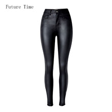 Load image into Gallery viewer, Black Faux Leather Jeans