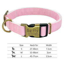 Load image into Gallery viewer, Nylon Dog Collar Personalized Pet Collar Engraved ID Tag Nameplate