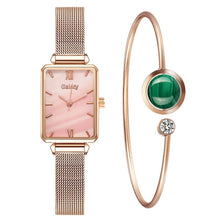 Load image into Gallery viewer, Gaiety Women Fashion Square Watch Bracelet Set