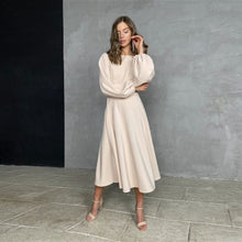 Load image into Gallery viewer, Backless Lantern Sleeve Midi Dress
