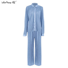 Load image into Gallery viewer, Pleated Wide Leg Suit Set