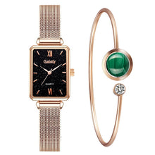 Load image into Gallery viewer, Gaiety Women Fashion Square Watch Bracelet Set