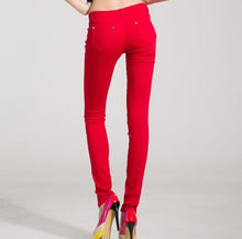 Load image into Gallery viewer, Candy Colored Mid Waist Zipper Skinny Pants