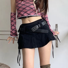 Load image into Gallery viewer, Low Waist Denim Mini Skirt
