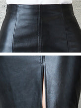 Load image into Gallery viewer, Aachoae Black PU Leather Skirt