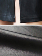 Load image into Gallery viewer, Aachoae Black PU Leather Skirt