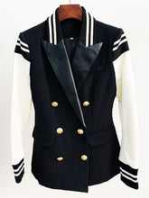 Load image into Gallery viewer, Stylish Blazer Varsity Jacket Leather Sleeve Patchwork