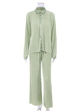 Load image into Gallery viewer, Pleated Wide Leg Suit Set