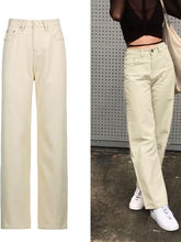 Load image into Gallery viewer, Rockmore Brown Vintage Baggy Jeans Women 90s Streetwear Pockets Wide Leg Cargo Pants Low Waist Straight Denim Trousers 2021
