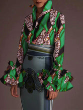 Load image into Gallery viewer, Sexy Turn-down Collar Flare Sleeve Tops