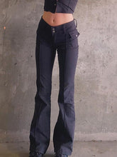 Load image into Gallery viewer, Low Waist Ribbed Flare Pants