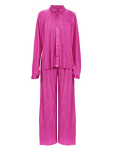 Load image into Gallery viewer, Pleated Wide Leg Suit Set