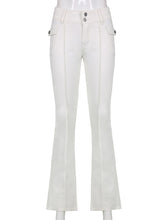 Load image into Gallery viewer, Low Waist Ribbed Flare Pants