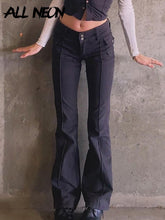 Load image into Gallery viewer, Low Waist Ribbed Flare Pants